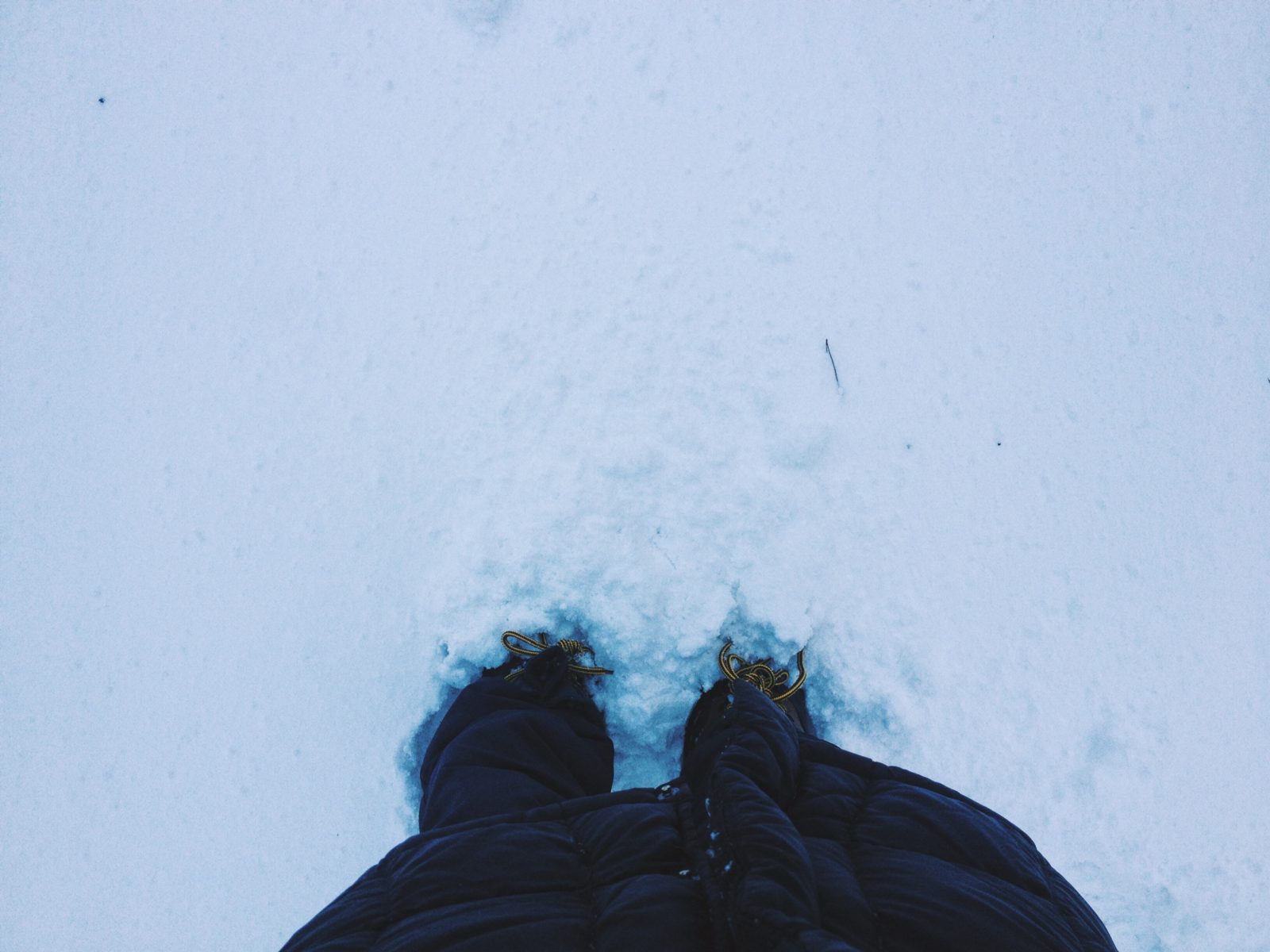 Feet in the snow