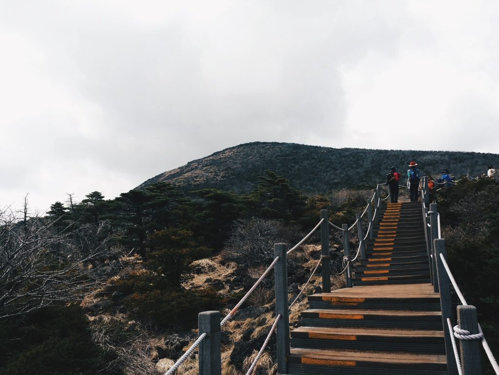 Steps to the peak of the mountain