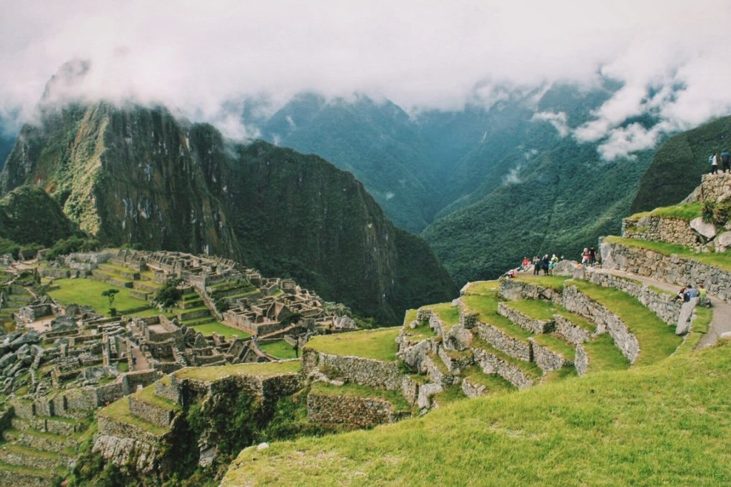 Small but triumphant crowd at Machu Picchu