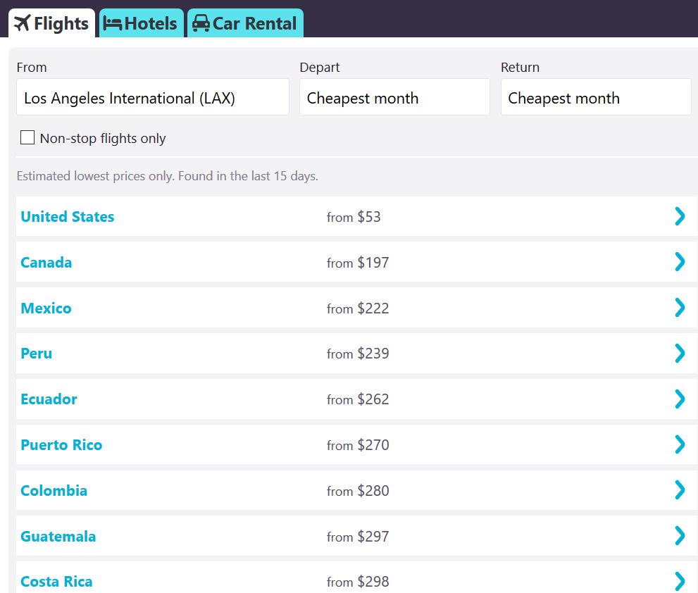 Travel Hack: Base your cheap flight search on the current market