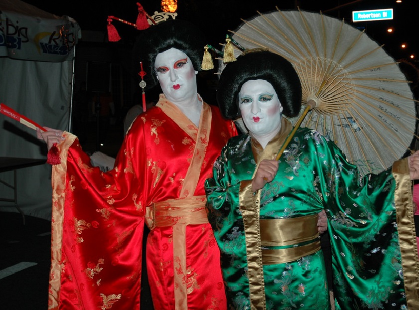 Geishas at the West Hollywood Halloween Carnaval in LA