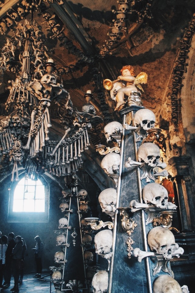 Skull Column in Kutna Hora, Czech Republic