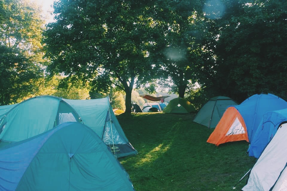 Camping grounds at The Tent Hostel in Munich, Germany