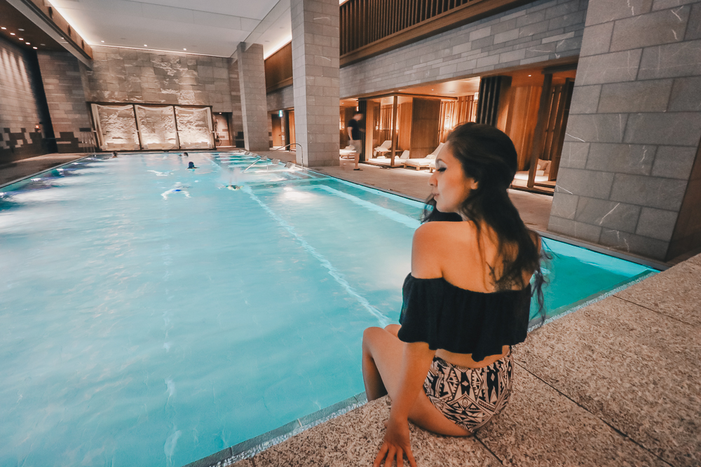 Indoor Pool and whirpool jacuzzi at the Four Seasons Kyoto Hotel, the best new luxury hotel in Japan