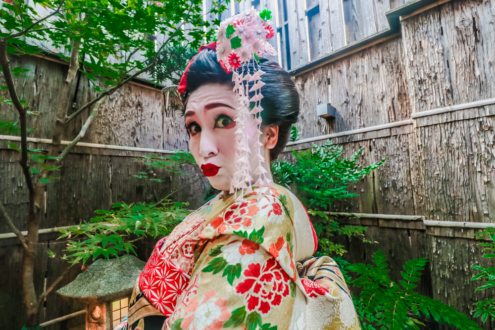 Getting a makeover in the Geisha District in Kyoto, Japan