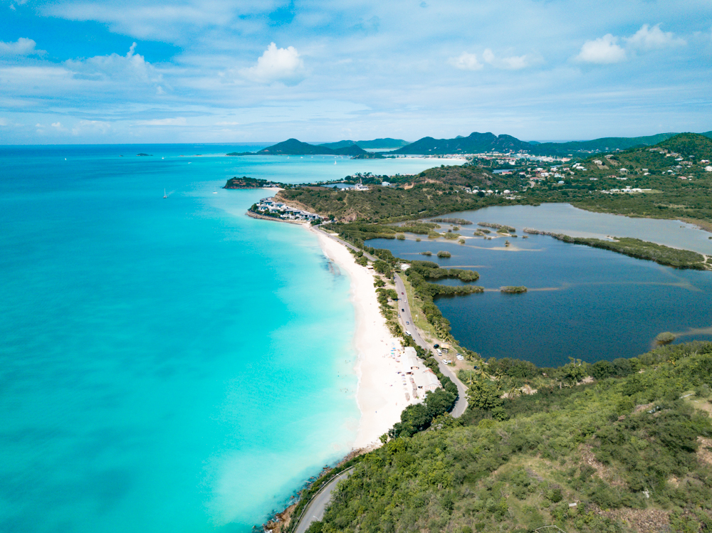 Antigua from the sky on our Cruise for the Caribbean Carnival Fathom experience