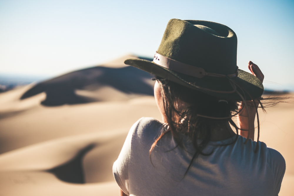 Lauren in Gobi Desert: one of the best places to travel alone