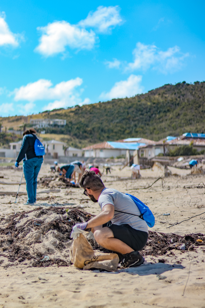 Social Impact Travel beach cleanup in St Maarten