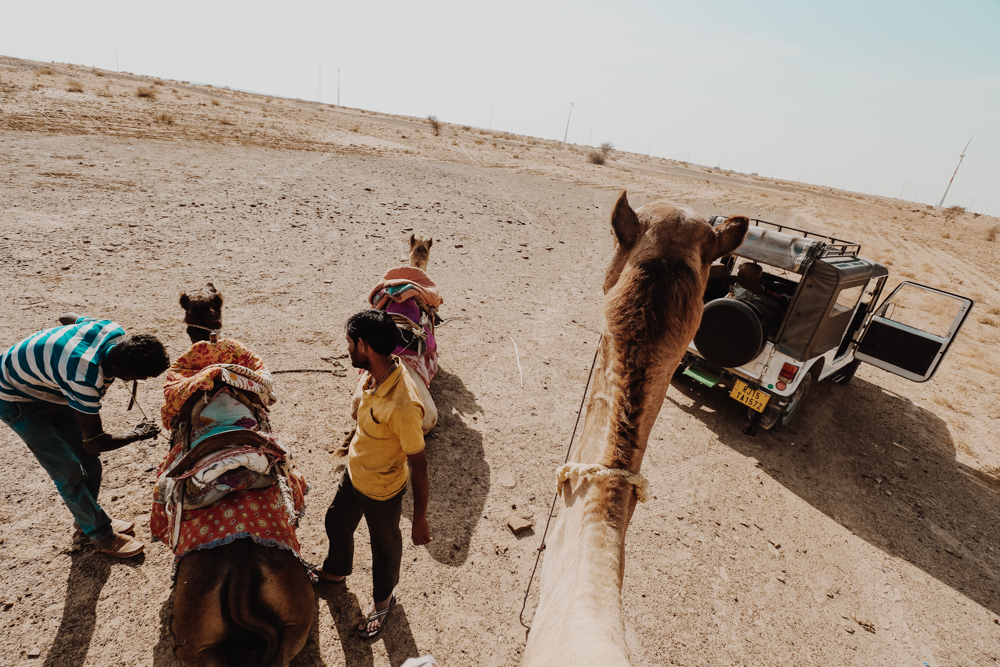 Riding camel in Rajasthan