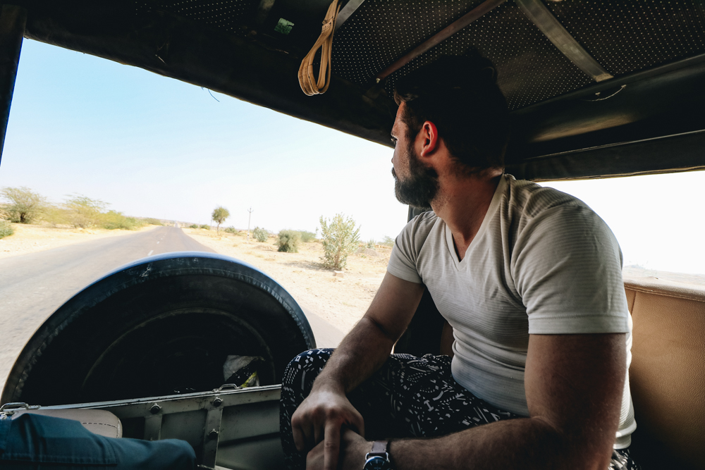 Riding in Jeep in Thar Desert