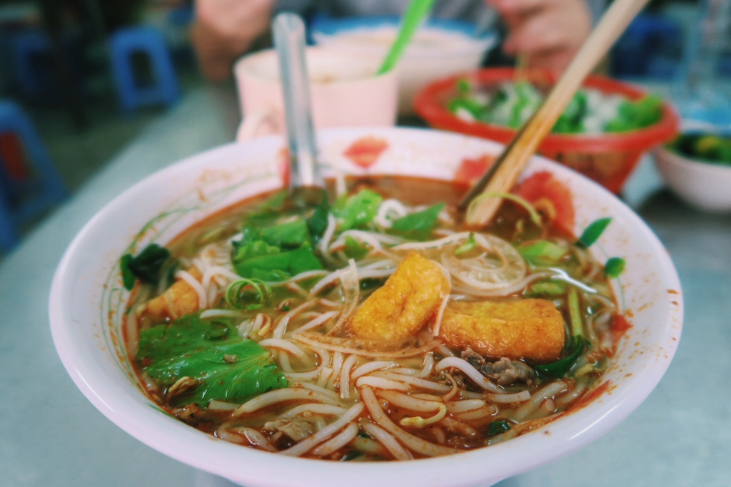 Bun Bo - Vietnamese soup with vermicelli rice noodles that is some of the most delicious traditional Vietnamese food we've ever had 