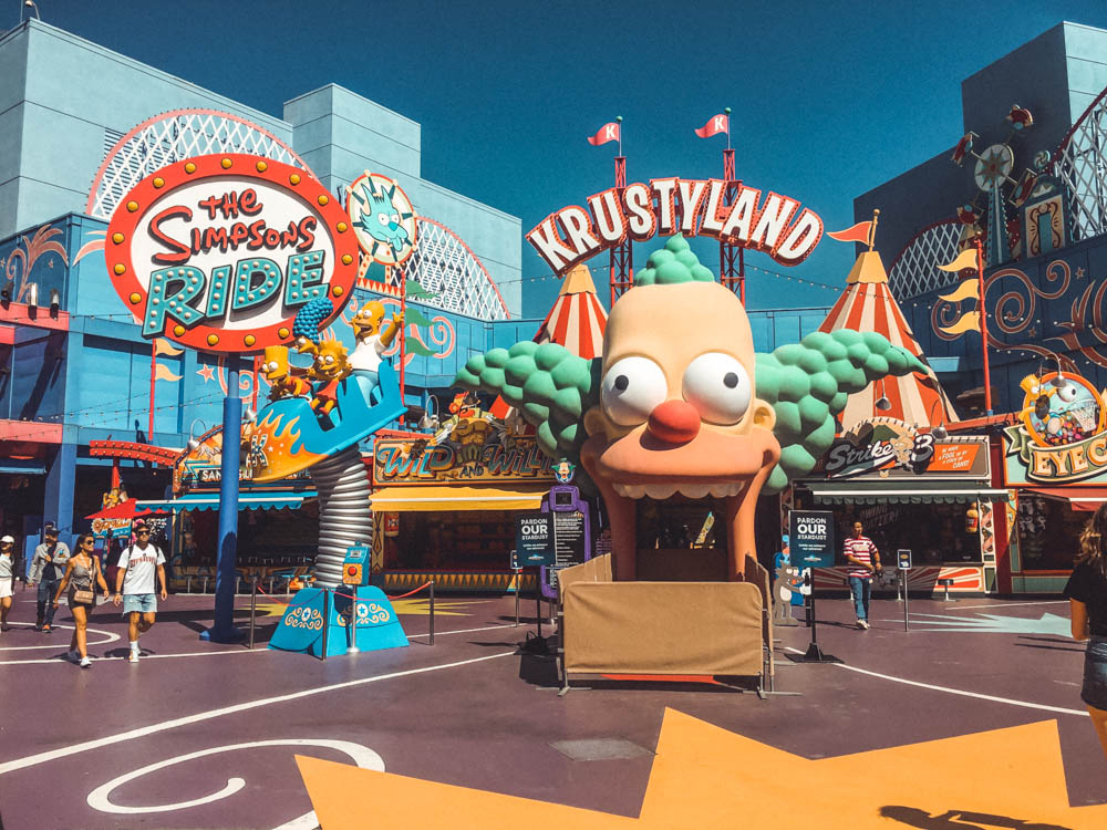 The Simpsons Ride entrance at Universal Studios Hollywood