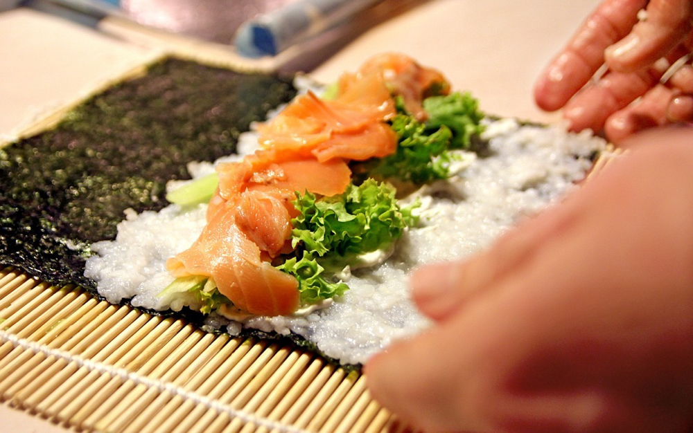 Getting a bamboo rolling mat is one of our tips for making sushi at home