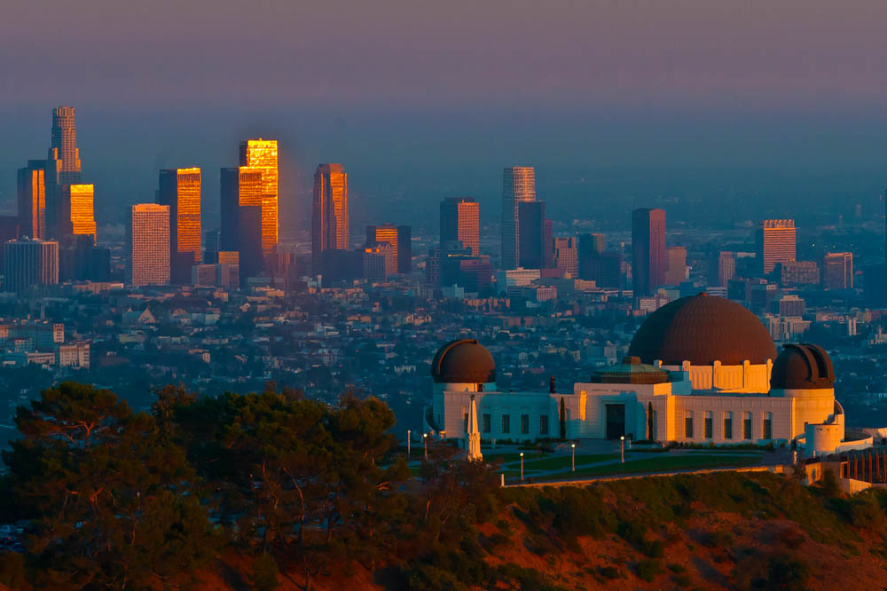 sunset at Griffith Observatory on our 5 days los angeles itinerary