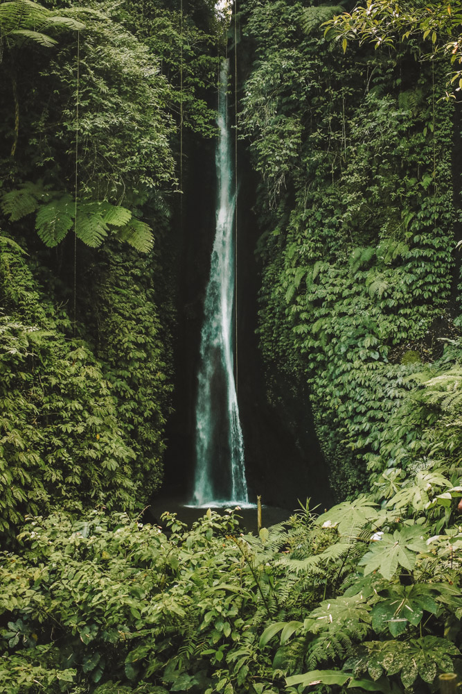 Leke Leke Waterfall, a stunning long waterfall on our Bali bucket list