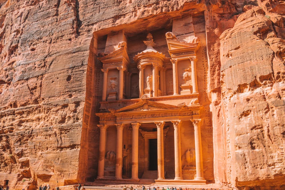 The Petra Treasury is one of the most beautiful places in Jordan
