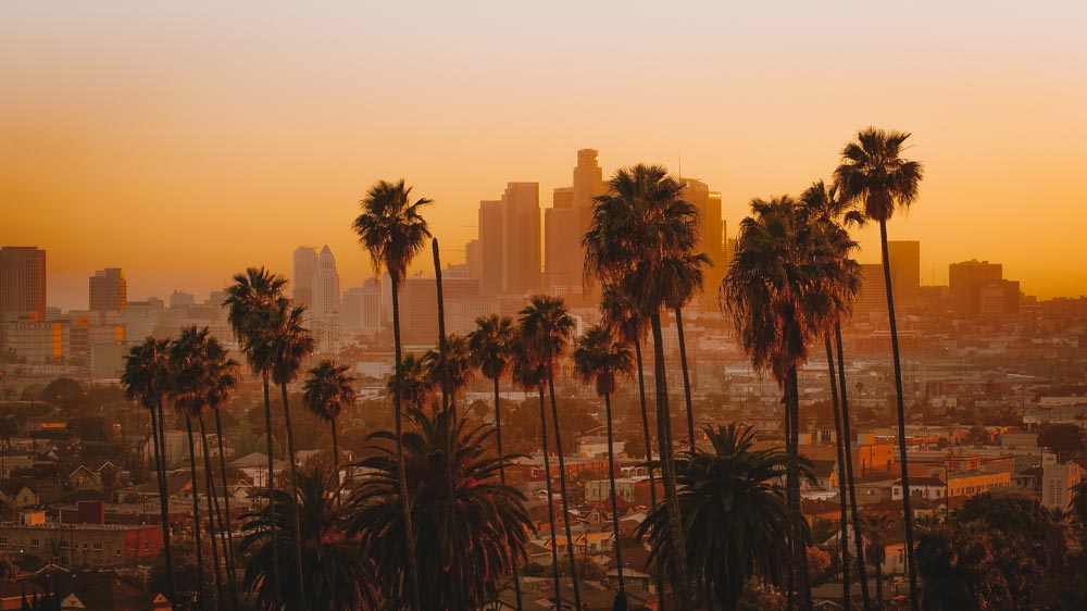 Seeing the view of the sunset from Elysian Park is one of the essential things to do in LA on our 5 day Los Angeles itinerary
