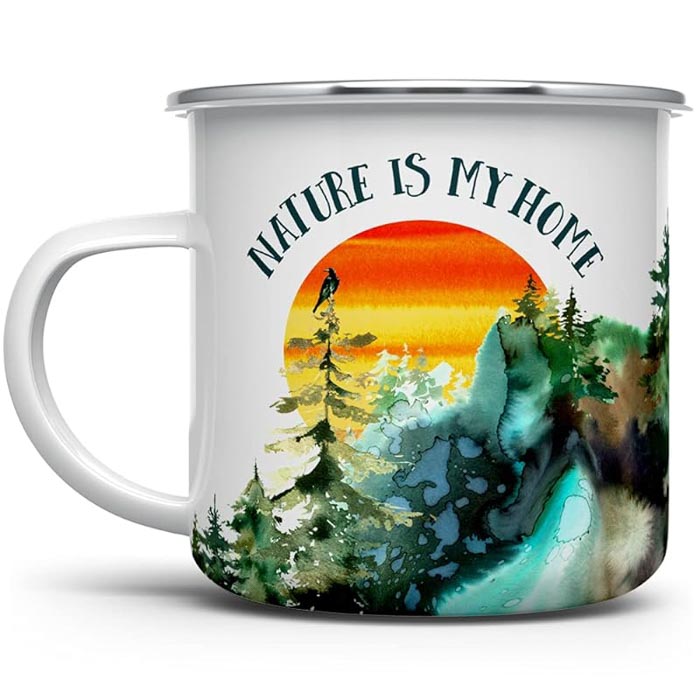 This nature mug is one of the best gifts for outdoors mom