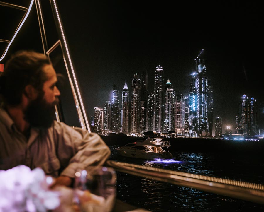 A Marina Dinner Cruise is one of the best romantic things to do in Dubai for couples