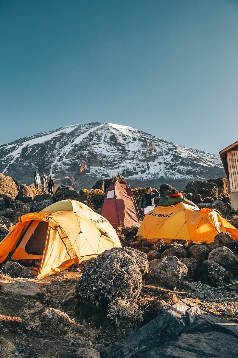 Kilimanjaro climbing season is during the dry seasons, which are late December to early March and late June to October, making camping much easier.